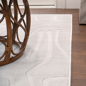 Alcina Modern Scandinavian Graphic Lines High-Low Area Rug